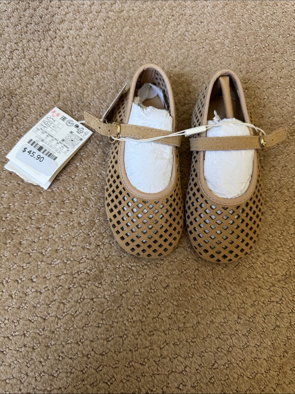 Zara perforated, leather ballet flats
